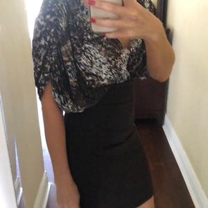 Brown/animal print Zara dress.